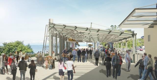 The timing and opportunity to build the $73 million project is driven by the future replacement of the Alaskan Way Viaduct; the MarketFront will deliver
