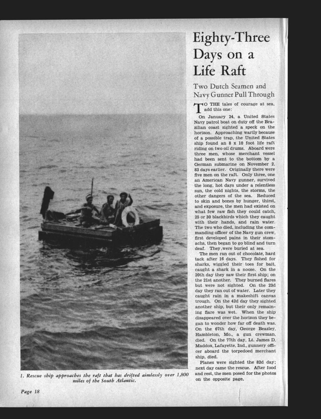1. Rescue ship pproches the rft tht hs drifted imlessly ouer 1,800 miles of the South Atlmtic.