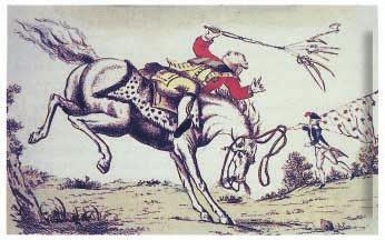 Analyzing Political Cartoons This cartoon, drawn in 1779, shows a rider being thrown by a horse. Cartoonists often use animals as symbols.