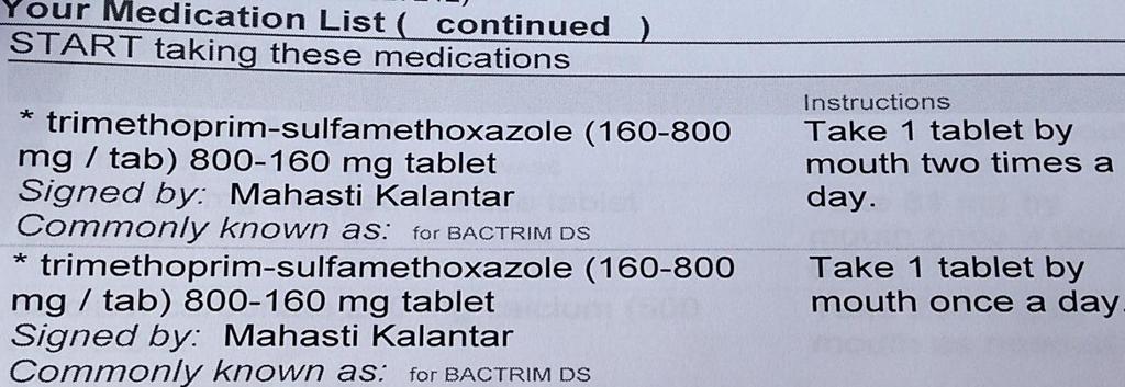 MEDICATION DISCREPANCY EXAMPLES: Patient taking double dose of B-blocker.