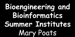 Bioinformatics Summer Institutes Mary