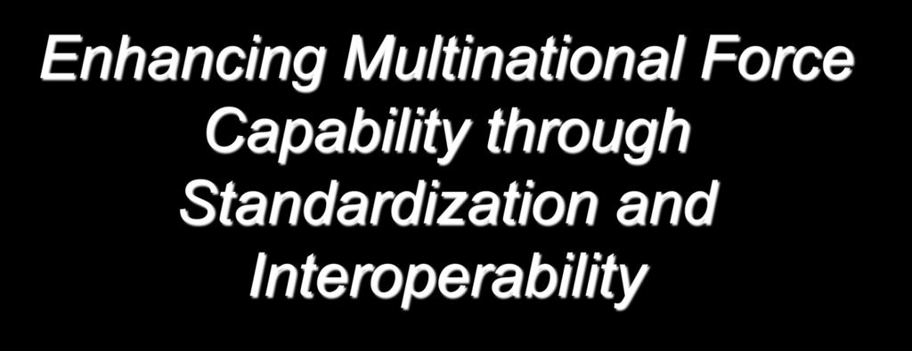 2007 DoD Standardization Conference Enhancing Multinational Force Capability through
