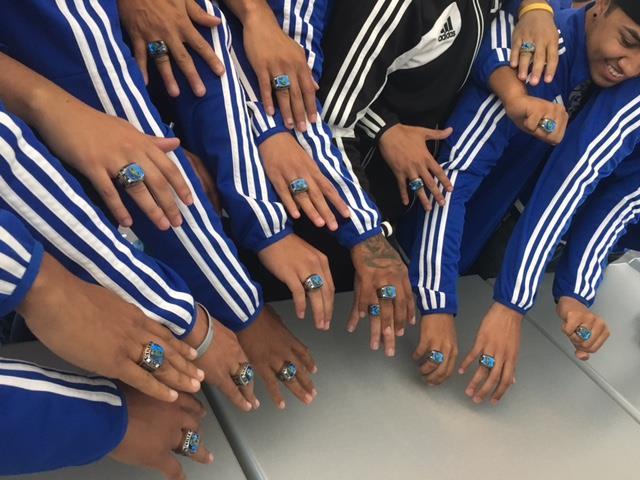 presented their championship rings at a ceremony on Thursday, April 14.