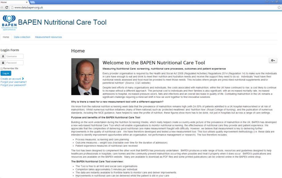 Aim To design a web-based, simple national nutritional care tool to enable clinicians and organisations to measure the different elements that are required
