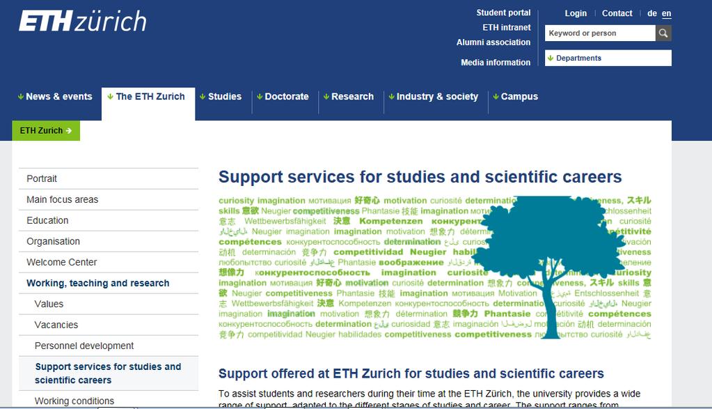 Web platform on career advancement www.ethz.