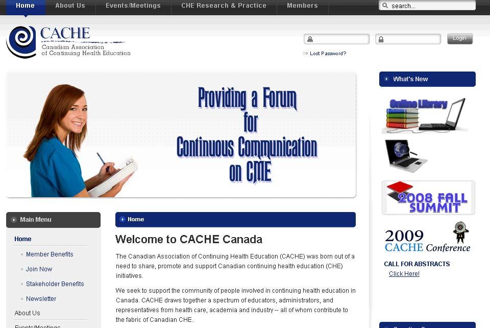 Canadian online CME sites CACHE -