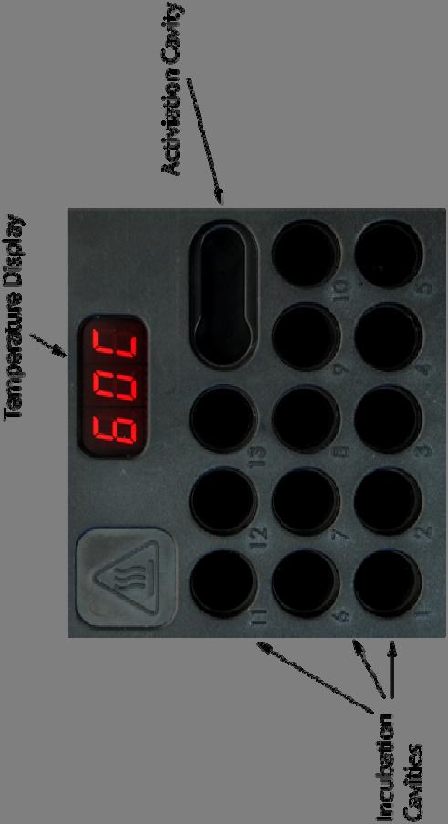 Immediately upon activation, place the indicator into one of the thirteen numbered incubation cavities (see Figure 2). Record the incubation start time and cavity number.