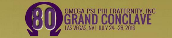 Las Vegas, NV. July 21-28, 2016. The Brothers of Omega Psi Phi Fraternity, Inc. gathered together to fraternize, discuss and decide the affairs of the Fraternity.