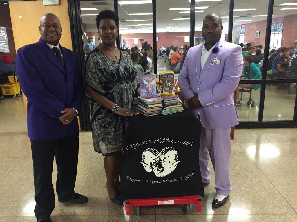 August Middle School Book Donation Iota Nu Chapter Donates Books to Edgewood Middle School Edgewood, Maryland.