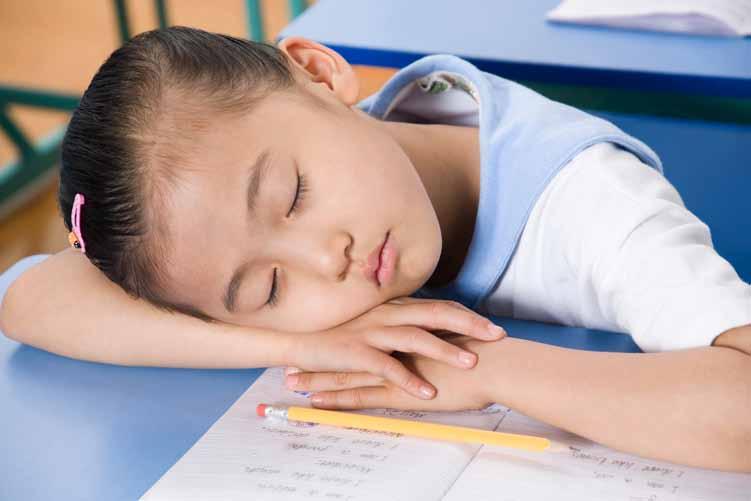 Imagine a girl so tired in school after a cold