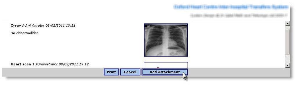 35 Attachments View/ add scanned ECG or reports Thumbnails of any
