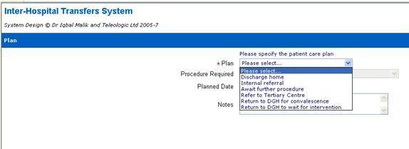 44 Plan post procedure Defaults to the date/time of entry.