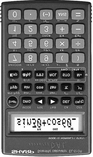 LAYOUT OF CALCULATOR USED FOR PEBC EXAMINATIONS Sharp Scientific Model EL-510R 2 nd F (Second Function) Press to access a function shown in yellow above a key.