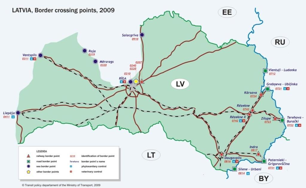 20 Figure 2 Border crossing points in Latvia The overview of the functioning and the main challenges of the road border crossing checkpoints: Terehova (LV) Burachki (RU) is the busiest border