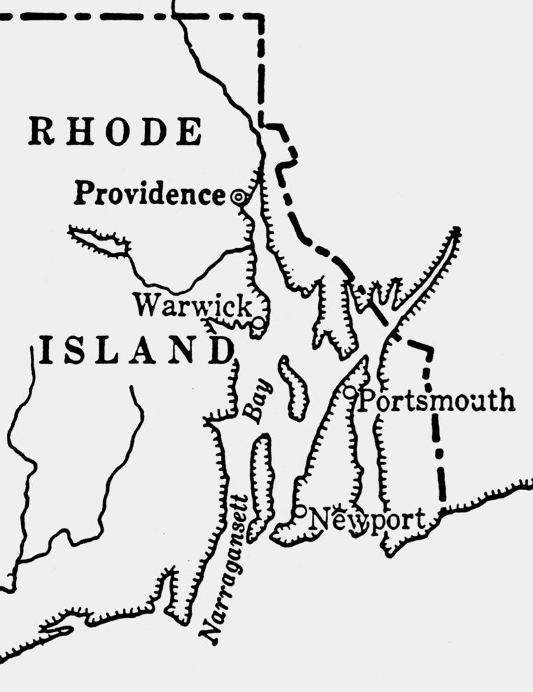 Rhode Island 1636: Roger Williams and others expelled from Salem and establish Providence Plantations By 1647: towns unite to become Rhode Island Quakers: were particularly strong in