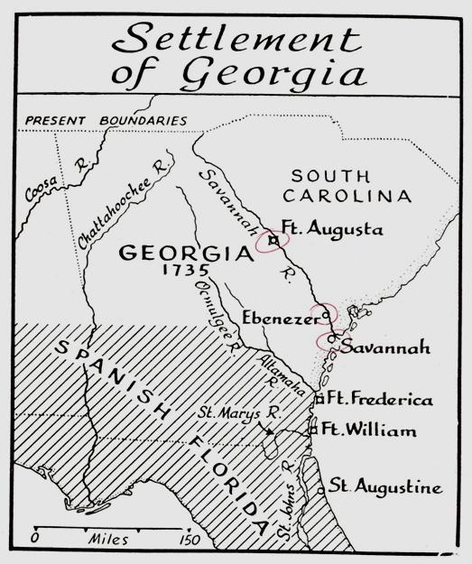 1732 King George II granted land between Savannah and the Altahama Rivers to several gentlemen, among them, James Oglethorpe.