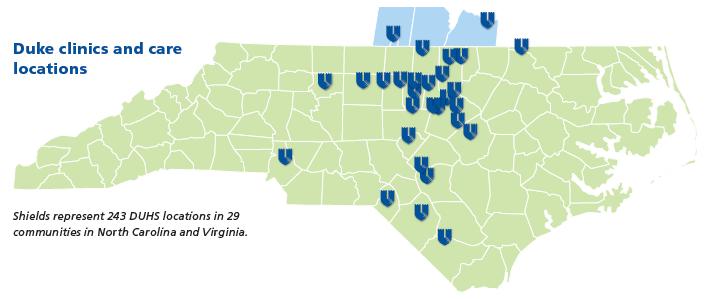 Duke provides services across central NC Shields represent 243