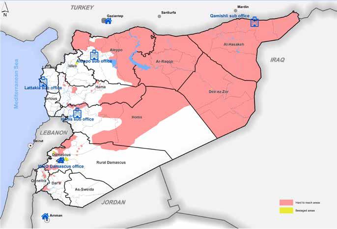 1600 1400 1200 1421 1216 1449 Areas of focus in Q2, 2017 Syrian Arab Republic - Location of the hubs inside Syria and the location of the GZT and AMM offices 1000 800 600 400 200 230 242 311 705 154