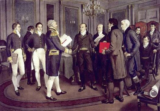 Treaty of Ghent The Treaty of Ghent was signed on December 24, 1814 officially ending the War of 1812. The agreement stated things would stay the same. Britain would keep their territory and the U.S.