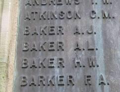 1.BAKER A.J APPROVED 25 th APRIL 2006 Ashford War Memorial Ashford (St Mary s) Plaque Sergeant Major Alfred (Alf) John BAKER DCM. Army Remount Service (A.R.S).