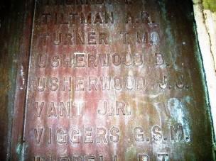 16.USHERWOOD J.J APPROVED 12 JUNE 2006 Ashford War Memorial Centrepiece Church Plaque Able Seaman J/5648 Jehu (John) Jones USHERWOOD. H.M.S Newcastle, Royal Navy. Died of Tuberculosis (T.