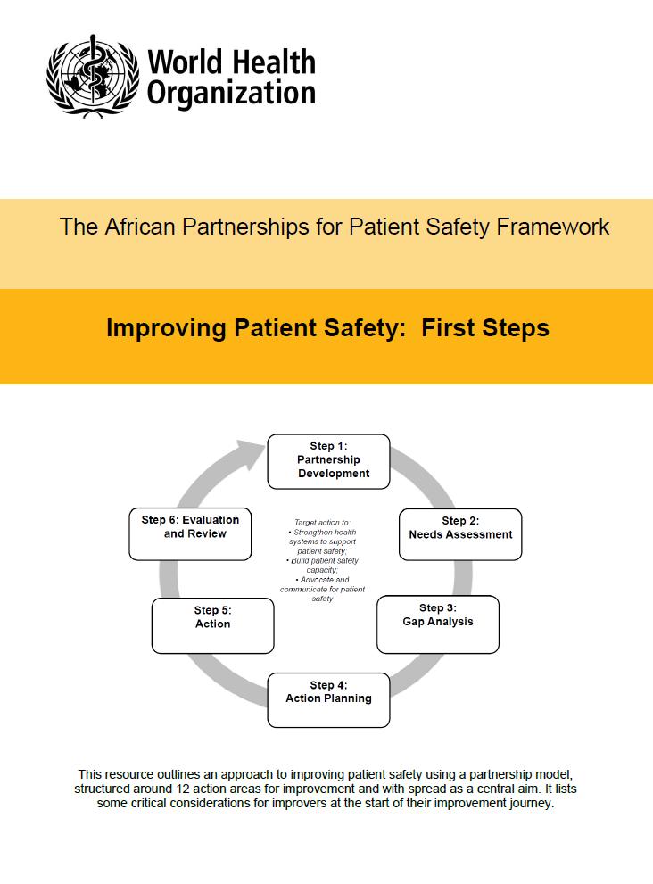Step 3: Core Resource Improving Patient Safety: First Steps Lists the critical considerations for patient safety improvers at the start