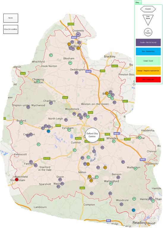 Figure 2.1: Locations of Oxfordshire s GP Practices 2.3.