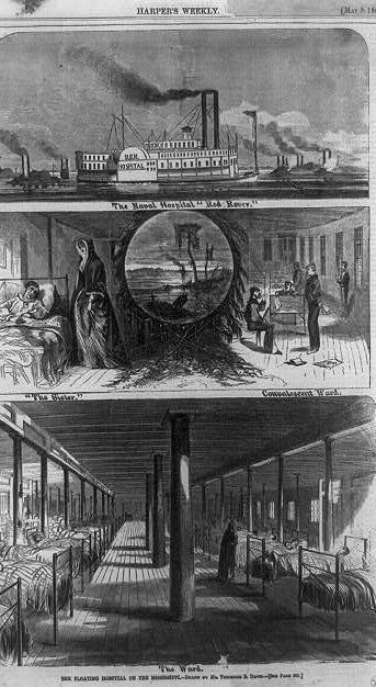 CW7.1 Images and Descriptions of the Civil War (page 10 of 23) Category 3: PEOPLE WHO CARED FOR THE WOUNDED (continued) Image 3B: The floating hospital on the Mississippi The medical industry had to