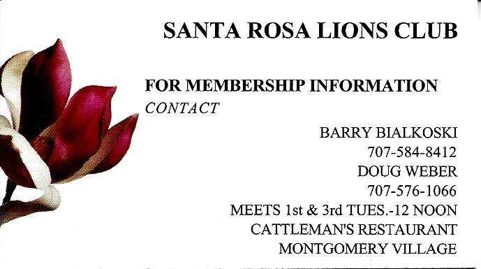 Tel. # change for Doug Weber. (707) 545-3188 707 762-7321 1 800 257-8225 Lions Club International VACAVILLE VACA LIONS VACAVILLE CA BARRY G. FREDENBURG Past District Governor. 4-C2. 2008-2009 Phone.