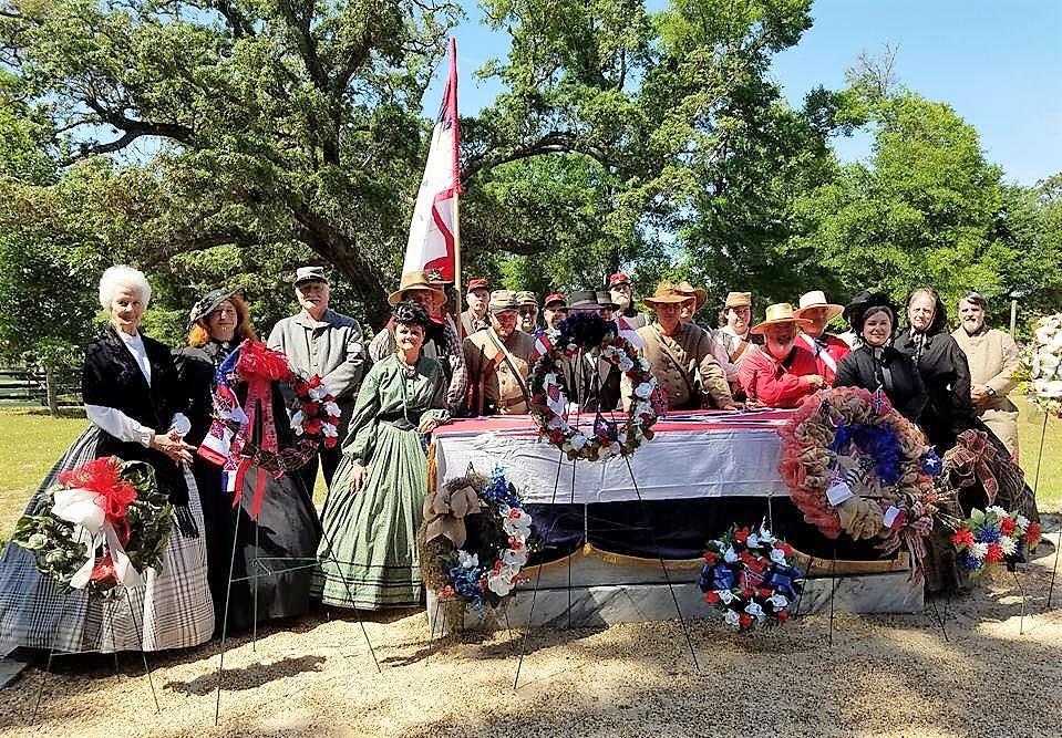 Shieldsboro Rifles, Camp No. 2263, of Bay St. Louis, Mississippi commemorate Confederate Memorial Day at the Tomb of the Unknown Confederate Soldier on the grounds of Beauvoir April 22, 2017 Ah!