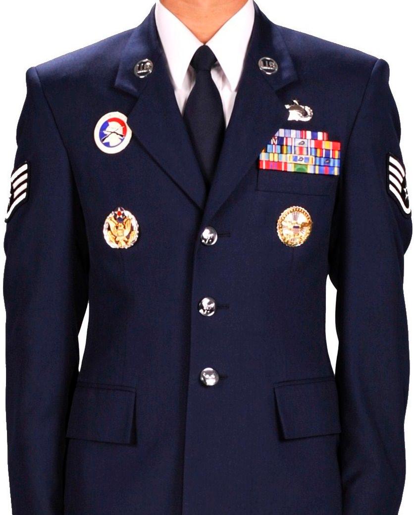 AFI 36-2903 18 JULY 2011 43 Figure 4.4. Men s Semi-Formal Dress Uniform 4.6.1. Coat. The enlisted semi-formal dress uniform coat is the service dress uniform coat without a name tag.