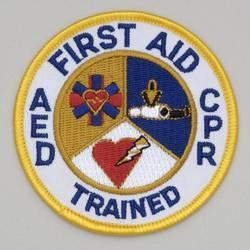 First Aid/CPR/AED: First Aid/CPR/AED Pin: Selected emblem for all basic level first aid training regardless of certifying agency. Lapel pin is meant for civilian attire wear.