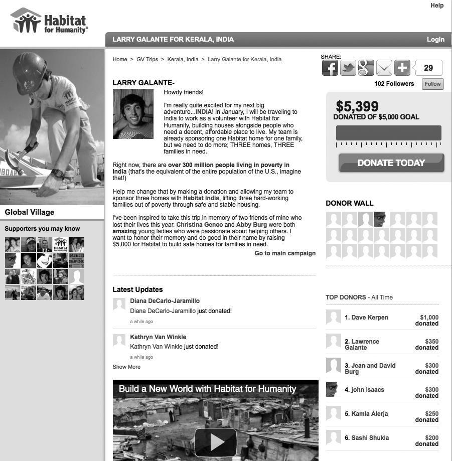 30 APPENDIX 1 GLOBAL VILLAGE FUNDRAISING GUIDE Click on the Dashboard tab to do even more!