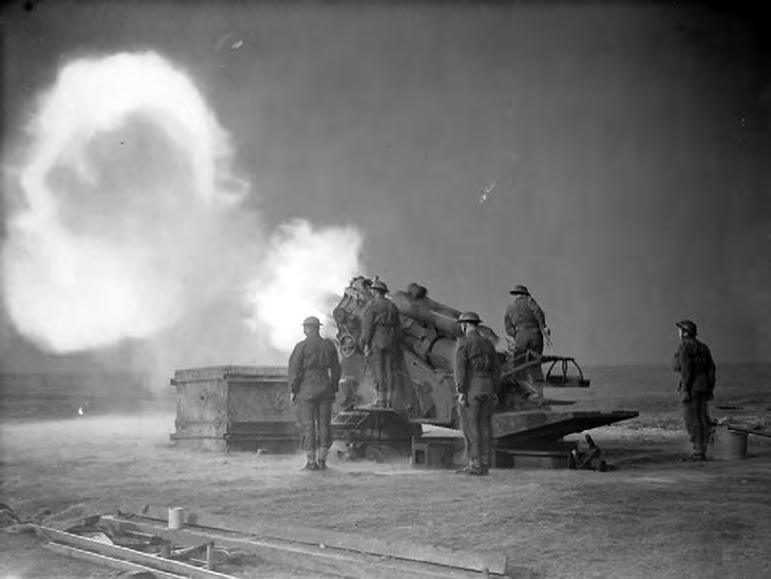 Source: Wikipedia The British Army in the United Kingdom 1939 1945: 9.2-inch howitzer of 54th Heavy Regiment, Royal Artillery, during a practice shoot at the School of Artillery at Larkhill.