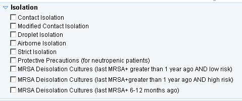 How do I order the cultures in Epic? Get order from LIP to perform MRSA screening cultures. Go to Order Entry in Epic: Type isolation.