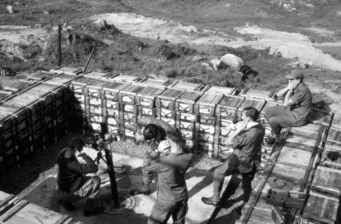 81mm Mortar crew on Vung Chua, circa 1970.