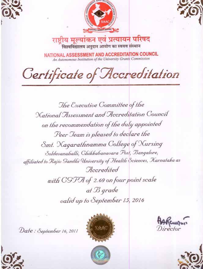 CERTIFICATION OF ACCREDITATION