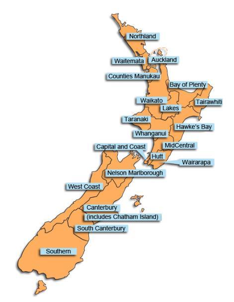 Figure 4: District Health Board boundaries The New Zealand Health