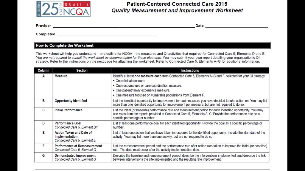 Connected Care 5D, E, F: Quality