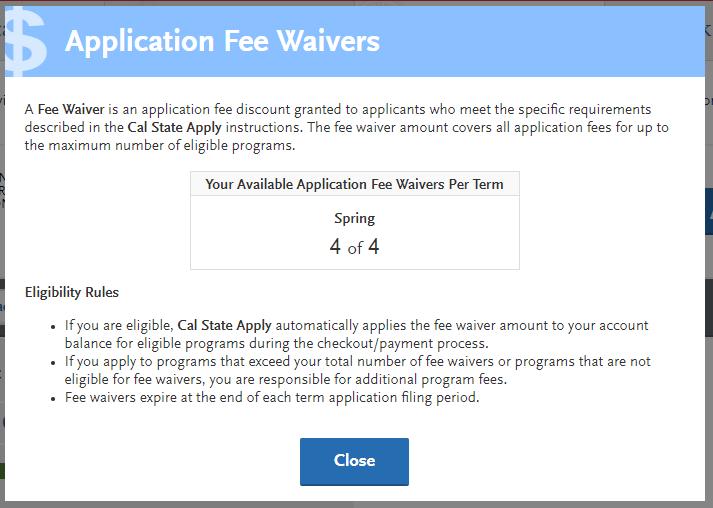 many fee waivers they have left How