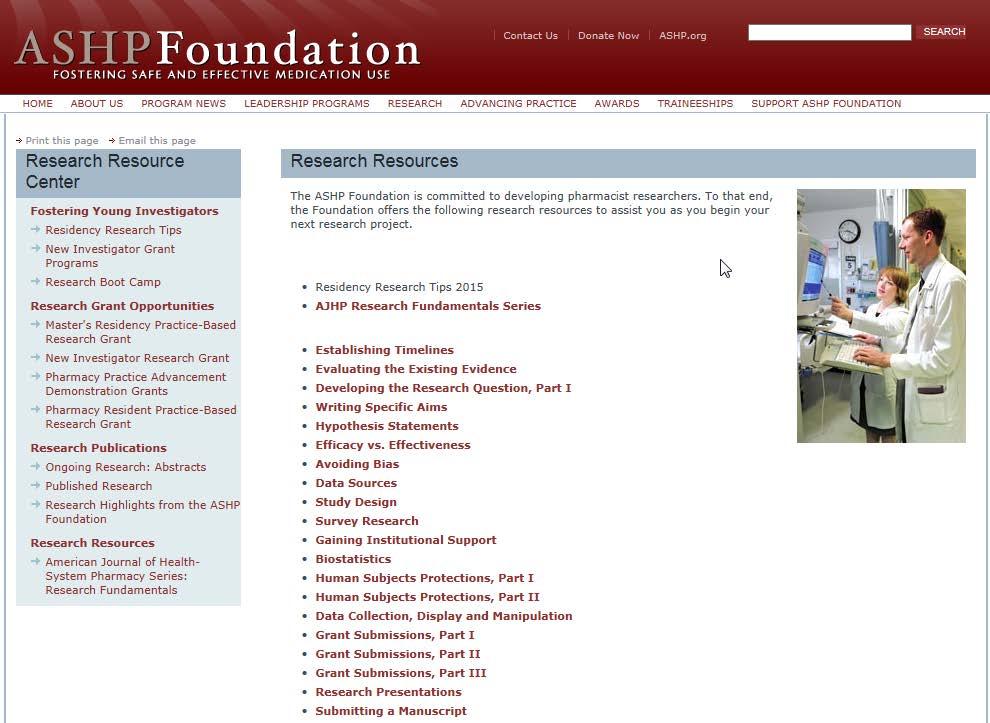Research Resources http://www.ashpfoundation.