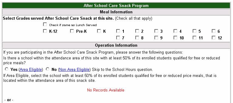 Select the grades served under this program.