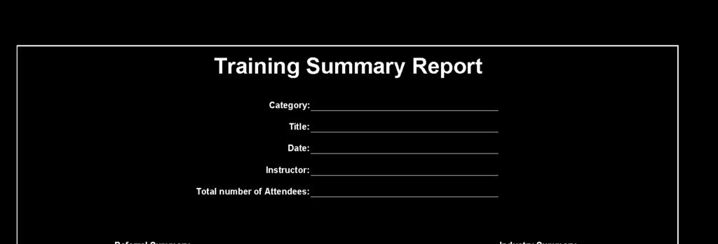 APPENDIX H: Training Summary