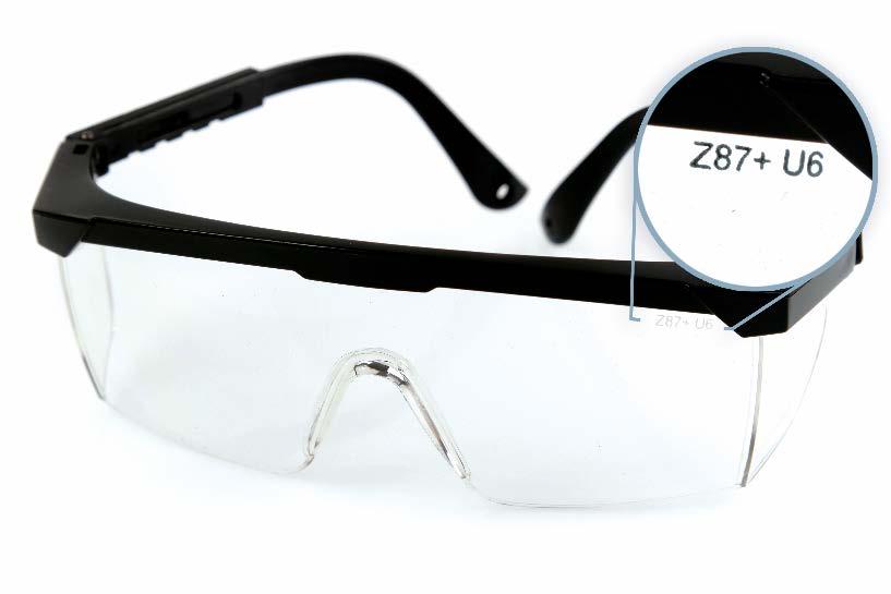 Safety glasses are commonly used as protection against impact and radiation Safety