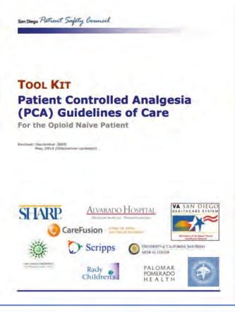 San Diego Patient Safety Council, San Diego, CA PCA Toolkit James D.