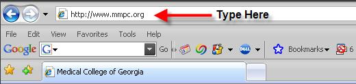 How do I get to the MMPC Web portal? In order to connect to the MMPC Web Portal, open your web browser (IE7 preferred) and type the following URL in the web address bar: http://www.mmpc.org.