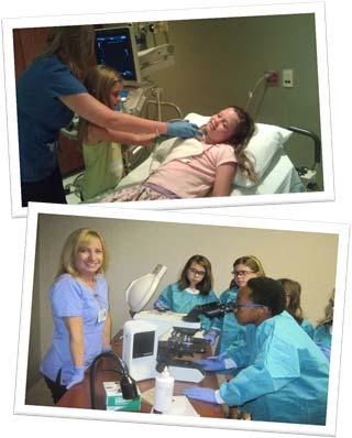experience with simulation lab Blood type testing Strep testing Behind the