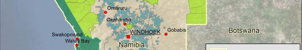 roughly 20% of Namibia s land surface. 7.