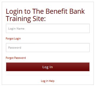 Accessing the Training Website The Benefit Bank training website acts as a mirror to the live site.