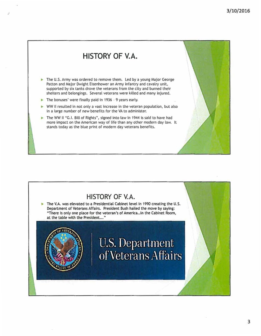 3/10/2016 HISTORY OF V.A. -. The U.S. Army was ordered to remove them.